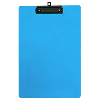 Geo Plastic Clipboard, Legal, 9" x 15", Light Blue, 12 Pack-Clipboard made of strong plastic with retractable hook.