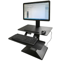 Merangue Motorized Standing Desk Workstation with Monitor Mount-Motor Sit-Standing Desktop Workstation