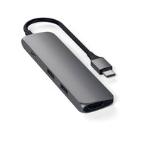 Satechi Type-C Slim Multi-Port Adapter 4K - Space Grey-Quickly transfer documents,video and music files