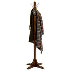 Winsome Jera Coat Tree, Cappuccino-Round stand with 3 sets of metal hooks