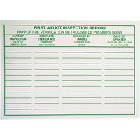SCN First Aid Kit Inspection Report Cards - Bilingual - 12 Pack of 25 Cards-Inspection Report Cards