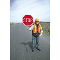 CCI Canada Double-Sided "Stop/Slow" Traffic Control Sign, 18" x 18", Aluminum, English-Display Type Bolt-On