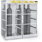 Justrite Aluminum LPG Cylinder Locker Storage, 60" x 65" x 32", 187Lb-Sloped roof design sheds water and ice to the rear