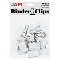 JAM Paper Binder Clips, Medium, 1.25"/32mm, White, 2 Packs of 15-32mm Binder Clip