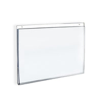 Azar Displays 5" x 7" Horizontal Wall Mount Acrylic Sign Holder, Clear, 10 Pack (162723)-Can be used on pegboard, slatwall, gridwall, or on a wall with screws