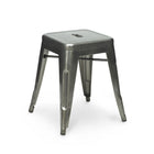 Plata Import Tolix Mini Stool, No back, Gunmetal (M-9411-18)-Metal