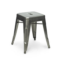 Plata Import Tolix Mini Stool, No back, Gunmetal (M-9411-18)-Metal