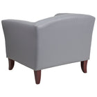 Flash Furniture HERCULES Imperial Series Grey Leather Chair-Slightly Curved Seat and Back