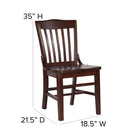 Flash Furniture HERCULES Series School House Back Walnut Wood Restaurant Chair-Walnut Wood Frame Finish