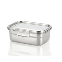 Minimal Stainlessss Steel Bento Box 1560 ml - Set of 2-Made from food grade stainless steel and silicone only