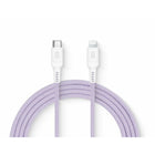 LOGiiX Vibrance Connect USB-C to Lightning - Purple-Colourful & ultra-durable 1.5m charging cable to fast charge Apple devices