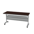 Heartwood Training Table 60" x 24" - Mahogany-Colour: Metallic Silver Base / Figured Mahogany Top