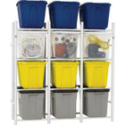 Bin Warehouse 12 Tote Compact Storage System-Ideal for basements, garages, walk in closets and storage rooms