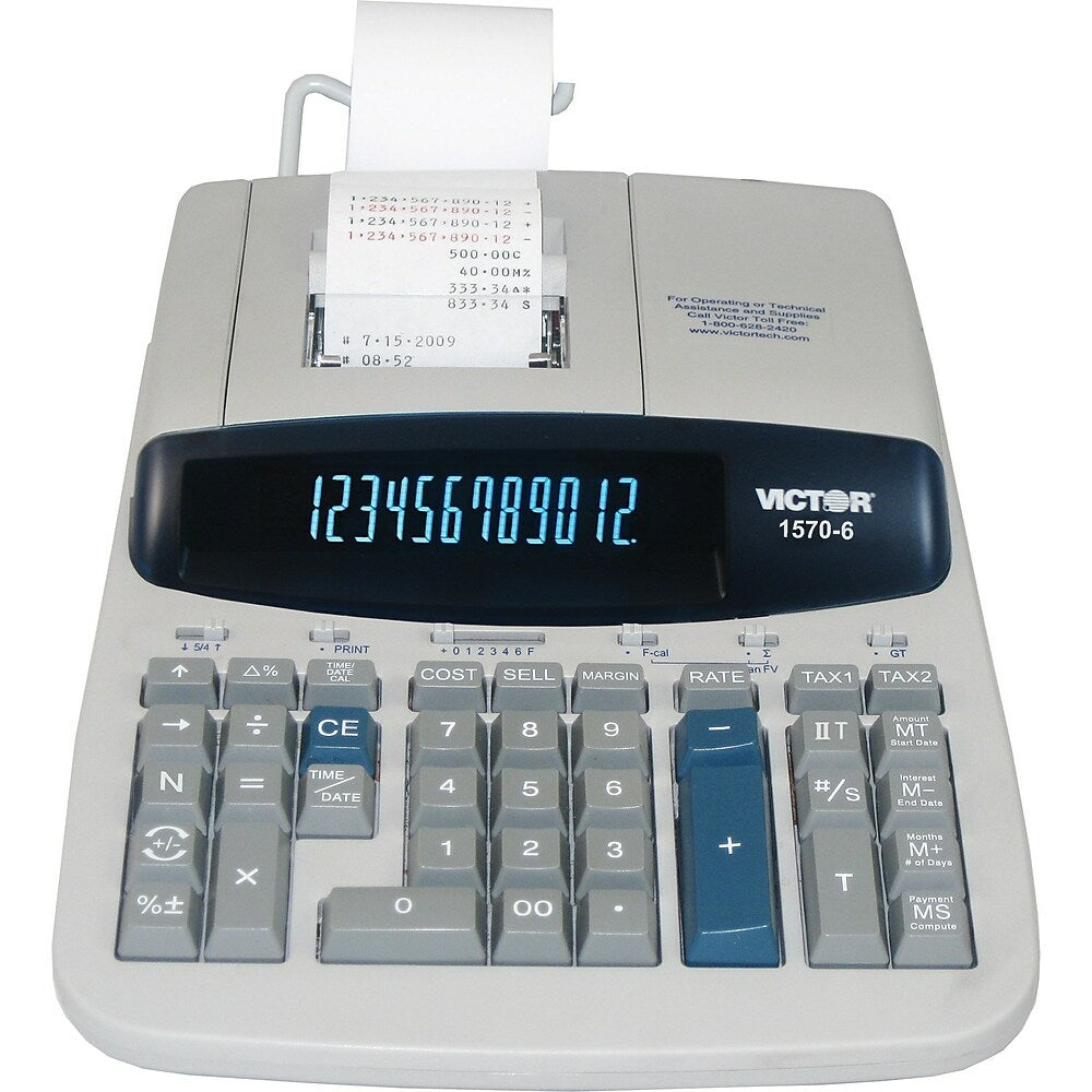 VCT15706 - 1570-6 Two-Color Ribbon Printing Calculator by Victor(中古品) Victor 1570-6 14 Digit Heavy Duty Printing Calculator | staples.ca