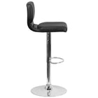 Flash Furniture Contemporary Black Vinyl Adjustable Height Barstool with Vertical Stitch Back & Chrome Base - 2 Pack-Black Vinyl Upholstery
