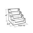 Azar Displays 4" x 3.63" x 3.5" 4-Tier Acrylic Business Card Holder, 10 Pack (252004)-Opening dimensions: 3 5/8" x 3/4"
