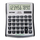 Victor 10-Digit Desktop Calculator - Silver/Black-Large 10-digit angled LCD display