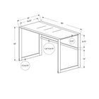 Monarch Specialties 7379 48" Computer Desk - Black Metal/Black Tempered Glass-Clean minimalist design suitable in any space, finished on all sides