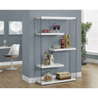Monarch Specialties 3290 60"H Bookcase - Glossy White With Tempered Glass-Use as a bookcase or an accent display case for your decorative objects