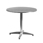Flash Furniture 31.5'' Round Aluminum Indoor/Outdoor Table with 4 Rattan Chairs (TLH32RD020CHR4)-31.50"W x 31.50"D x 27.25"H/Round