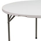 Flash Furniture 60"Dia Granite Plastic Folding Table - Round - White-Seats up to 8 Adults