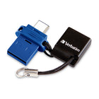 Verbatim 64GB Store 'n' Go Dual USB 3.2 Gen 1 Flash Drive for USB-C Devices - Blue-Built-in Microban antimicrobial product protection helps fight bacteria growth