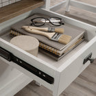 Sauder 65"W Cottage Road L-Desk - White- Meets BIFMA standard x5.5 for safety, durability, and structural performance