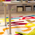 Flash Furniture Bright Beginnings 23.5"x 47" Commercial Grade Wooden Rectangle Adjustable Height Classroom Activity Table -Beech-Wipe Clean with a Damp Cloth Then Dry