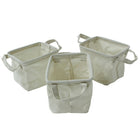 Cathay Importers Canvas Rectangle Storage Basket, 5"H x 6"W x 5"D, 3 Pack-Dimensions: 5" H x 6" W x 5" D