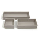 TRU RED 3 Piece Plastic Drawer Organizer - Grey-Made using a more durable plastic, this grey matte finish organizer set can be used stand alone or mixed and matched with other pieces