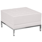 Flash Furniture HERCULES Imagination Series Melrose Leather Ottoman - White-Modular Ottoman