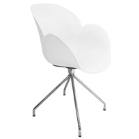 Cathay Importers Eliana White Arm Chair with Chrome Legs, 2 Pack-Arm chair