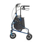 Drive Medical 3 Wheel Rollator Walker with Basket Tray and Pouch, Flame Blue-24. 00"L x 25. 00"W x 31. 00"H