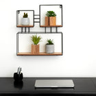 Truu Design Decorative Square Wooden Wall Shelf, 17.75 x 16 inches, Black-6