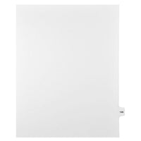 Mark Maker Legal Exhibit Index Tab White Single Tabs, 1/15th Cut, Letter Size, No Holes, Number 148, 25 Pack-White Single Tabs, 1/15th Cut