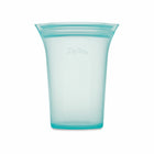 Zip Top Reusable Platinum Silicone Containers - Large Cup - Teal-Top & Bottom Shelf Dishwasher Safe