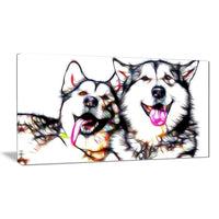 Designart Husky Buddies Canvas Art, (PT2409-32x16)-Print