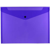 JAM Paper Plastic Envelopes with Snap Closure, Letter Booklet, 9.75 x 13, Purple Poly, 12 Pack (218S0PU)-Purple Plastic Snap Closure Letter Document Envelope