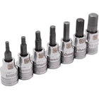 Dynamic Tools 3/8" Drive 7 Piece SAE, Standard Length, Hex Socket Set, 1/8" - 3/8'-Contains: 1/8", 5/32", 3/16", 7/32", 1/4", 5/16", 3/8"