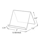 Azar Displays 6.5" x 7" x 7.5" Acrylic Easel Display, 10 Pack (515430)-Made of 0.100" thick acrylic