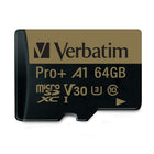 Verbatim 64GB Pro Plus 666X microSDXC UHS-I Memory Card with Adapter-A1 Application Performance Class - able to run mobile apps directly from card with Android Marshmallow and later OS