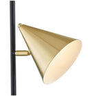 Union & Scale MidMod 60.6" Metal Floor Lamp with Cone Shades-Black PVC cord with line switch, 2.8M length
