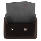 JAM Paper Italian Leather Business Card Holder Case with Angular Flap - Dark Brown-Colour: Dark Brown