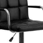 Flash Furniture Contemporary Black Quilted Vinyl Adjustable Height Barstool with Arms & Chrome Base-CA117 Fire Retardant Foam
