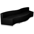 Flash Furniture HERCULES Alon Series Black LeatherSoft Reception Configuration - 3 Pieces-Modernize Your Business Office or Entry Way
