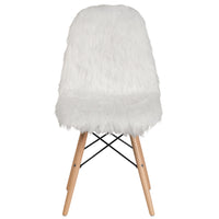 Flash Furniture Shaggy Dog White Accent Chair-Accent Side Chair