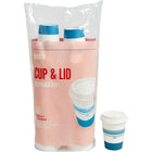 Perk Paper Cup & Lid Combo - 12 Oz. - White Blue - 50 Pack-Cups with lids are great for on the go