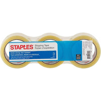 Staples Heavy Duty Shipping Tape - 3 Pack-Excellent holding power for heavy-duty packaging and shipping