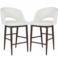 Plata Decor Exiz Stools with Walnut Metal Legs - Taupe - 2 Pack-Counter stool