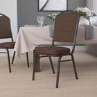 Flash Furniture HERCULES Series Crown Back Stacking Banquet Chair in Brown Patterned Fabric - Copper Vein Frame-Upholstered Seat and Back